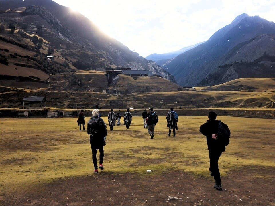 Walking the ceremonial grounds at Chavín