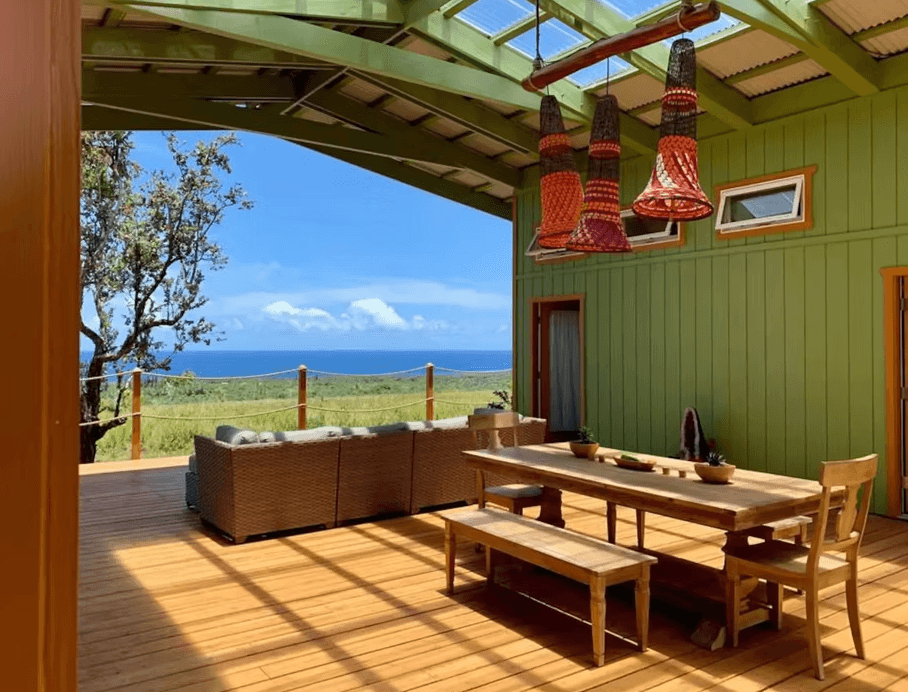 Retreat deck with ocean view