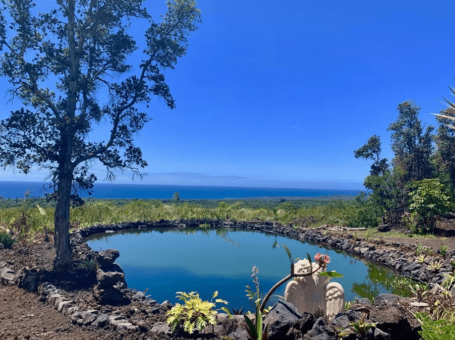 Sacred pond with ocean view